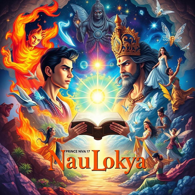 An A4 sized front and back book cover design for 'NauLokya'