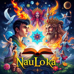 An A4 sized front and back book cover design for 'NauLokya'