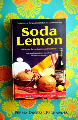 A vibrant book cover focused on the Catholic East Indian and Goan community, showcasing a mix of traditional elements associated with Vasai and Goa
