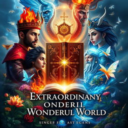 A captivating front and back book cover design for an A4-sized fantasy novel