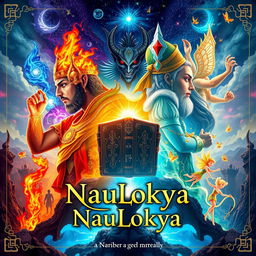 An enchanting front and back book cover design for an A4-sized fantasy novel titled 'NauLokya'