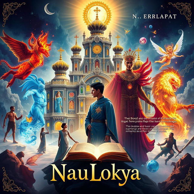 A stunning front and back book cover design for the fantasy novel titled 'NauLokya'