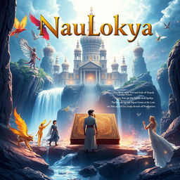 A breathtaking front and back book cover design for an A4-sized fantasy novel titled 'NauLokya'