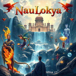 A breathtaking front and back book cover design for an A4-sized fantasy novel titled 'NauLokya'