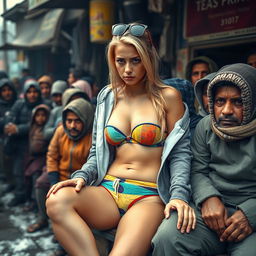 A poignant scene set in the early morning during chilly winters outside a cheap, dirty village tea shop