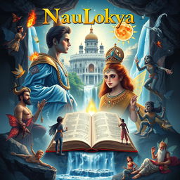 An enchanting A4 book cover design for 'NauLokya'