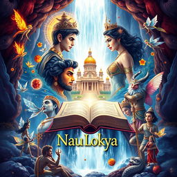 An enchanting A4 book cover design for 'NauLokya'