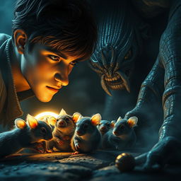 A visually striking scene featuring a moment of suspense and mystery as Nivar, the 17-year-old prince, approaches a glowing mystical ring