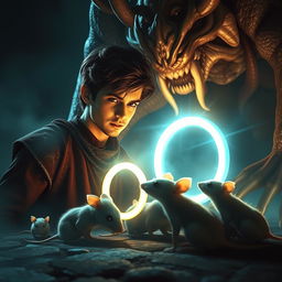 A visually striking scene featuring a moment of suspense and mystery as Nivar, the 17-year-old prince, approaches a glowing mystical ring