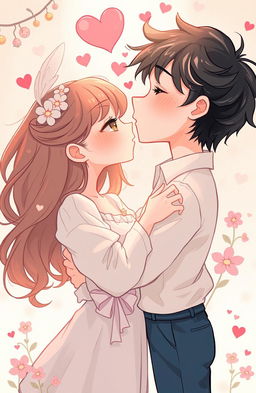 A narrative illustration depicting a girl deeply in love with a boy, who ultimately is revealed to be a girl