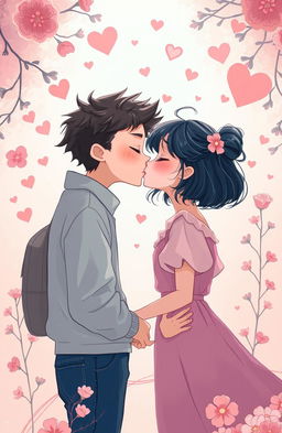 A narrative illustration depicting a girl deeply in love with a boy, who ultimately is revealed to be a girl