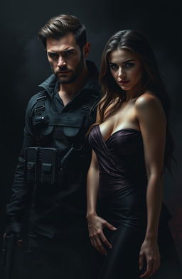 A captivating dark romance scene featuring a brooding mercenary seeking revenge against his father and brothers for his mother's death
