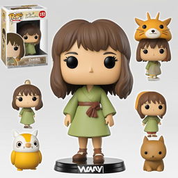 Studio Ghibli-themed Funko Pop vinyl figure of Chihiro from 'Spirited Away' on a white background.