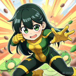 A detailed illustration of Tsuyu Asui, a beloved character from the anime 'My Hero Academia'