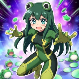 A detailed illustration of Tsuyu Asui, a beloved character from the anime 'My Hero Academia'