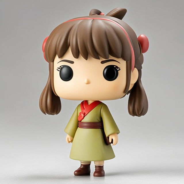 Studio Ghibli-themed Funko Pop vinyl figure of Chihiro from 'Spirited Away' on a white background.