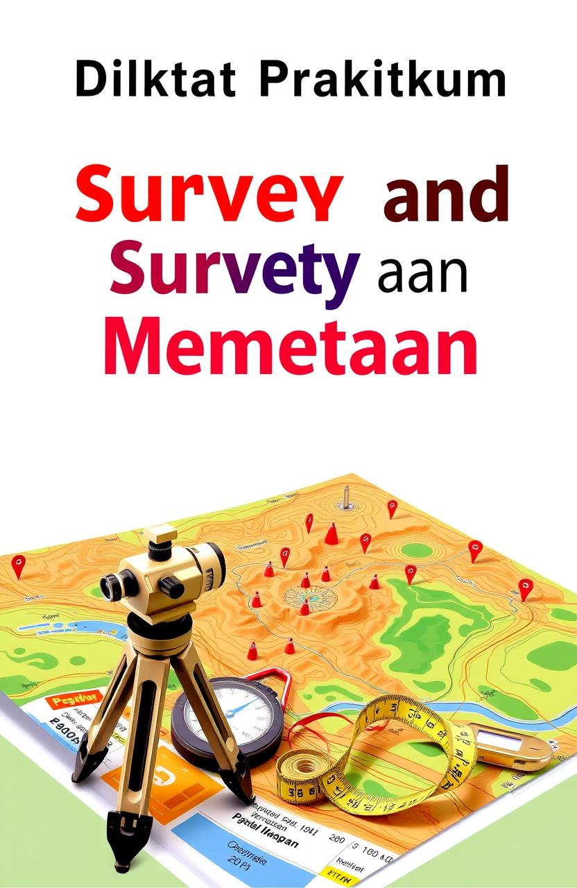 Design a book cover for a practical manual on 'Survey and Mapping'