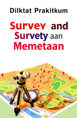 Design a book cover for a practical manual on 'Survey and Mapping'