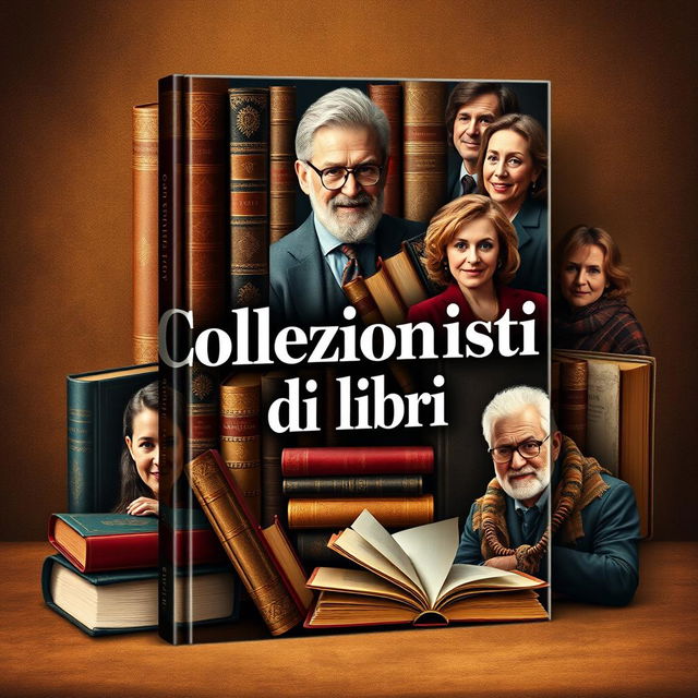 Design a captivating book cover for the title 'Collezionisti di libri'