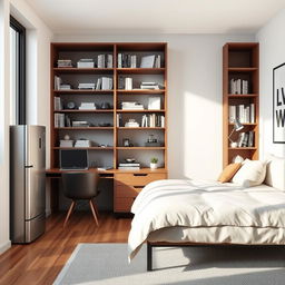 A modern home office redesign featuring a cozy yet functional space