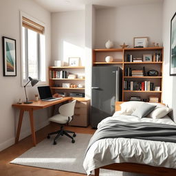 A modern home office redesign featuring a cozy yet functional space