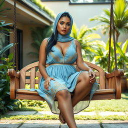A full-body image of a beautiful 21-year-old woman showcasing a stylish appearance