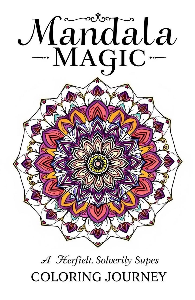 A beautifully intricate mandala coloring book cover featuring various geometric patterns and floral designs