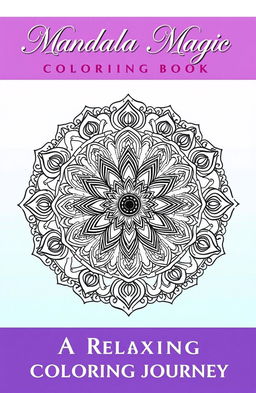 A beautifully intricate mandala coloring book cover featuring various geometric patterns and floral designs
