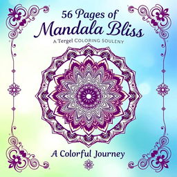 A captivating cover design for a 56-page mandala coloring book