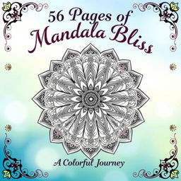 A captivating cover design for a 56-page mandala coloring book