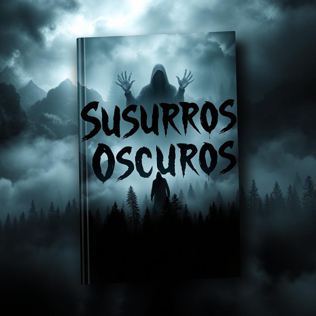 A terrifying book cover for 'Susurros Oscuros'