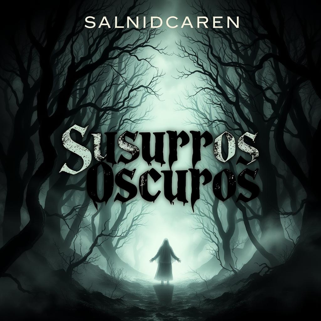 A haunting book cover for 'Susurros Oscuros'