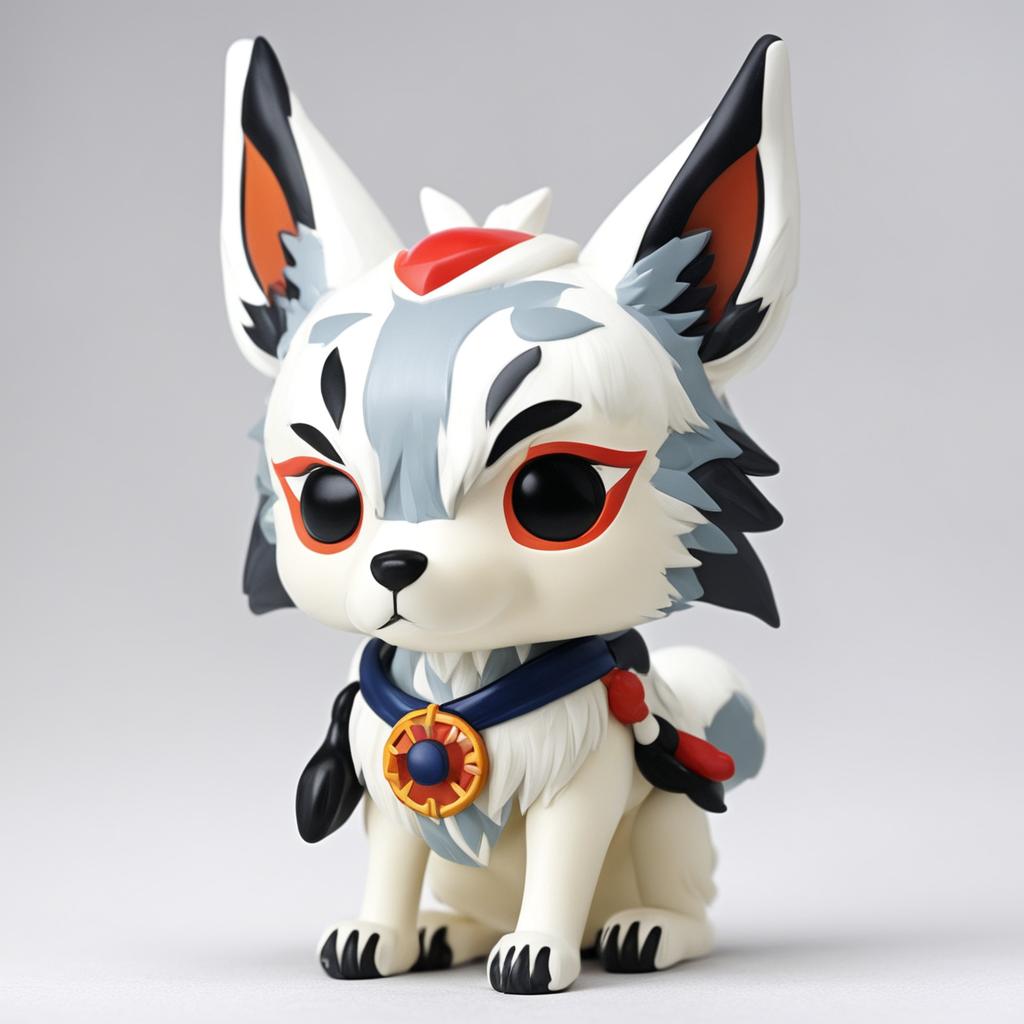 A Funko Pop vinyl figure of the wolves from Princess Mononoke, Studio Ghibli-themed, against a white background.