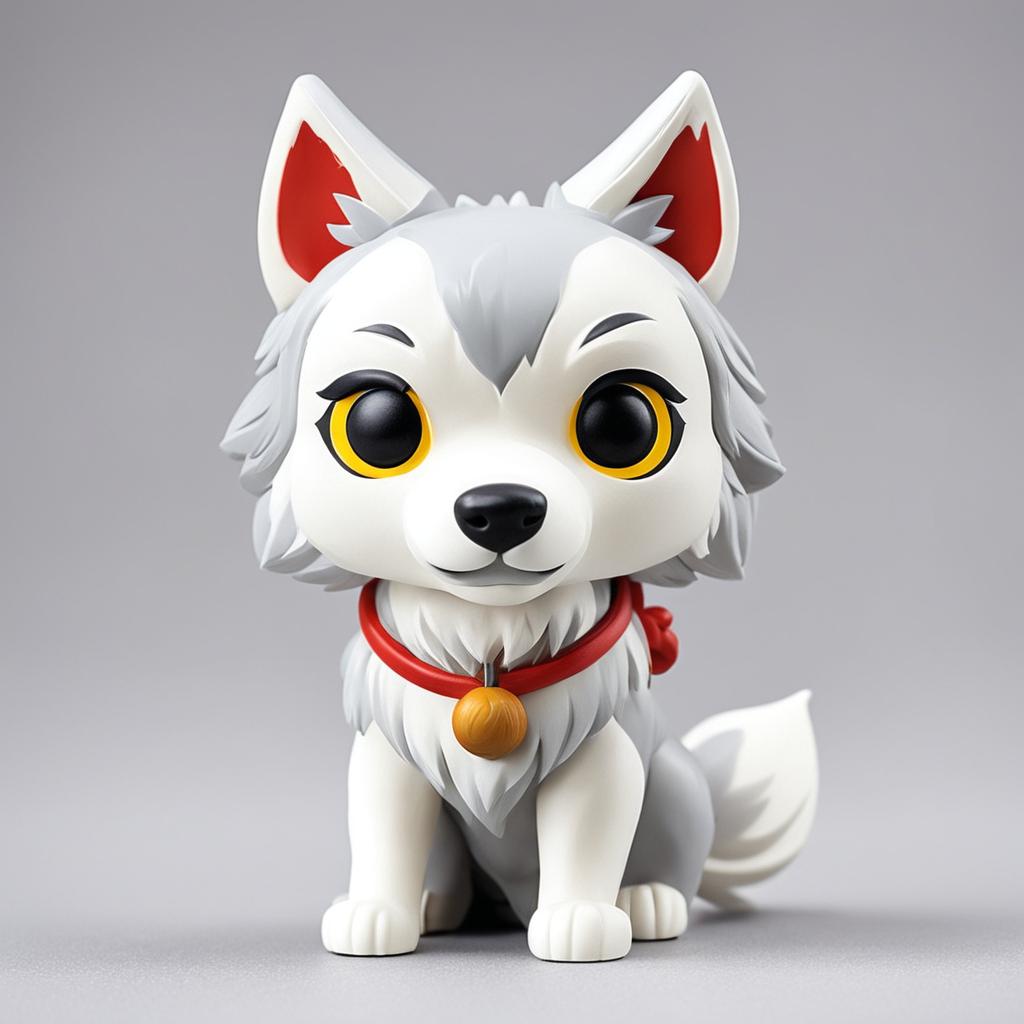 A Funko Pop vinyl figure of the wolves from Princess Mononoke, Studio Ghibli-themed, against a white background.