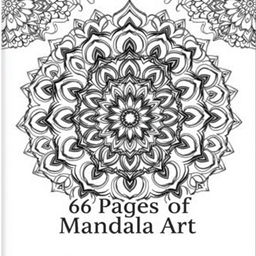 A beautifully designed front cover for a mandala coloring book, showcasing intricate mandala patterns that mesmerize the viewer