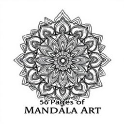 A beautifully designed front cover for a mandala coloring book, showcasing intricate mandala patterns that mesmerize the viewer
