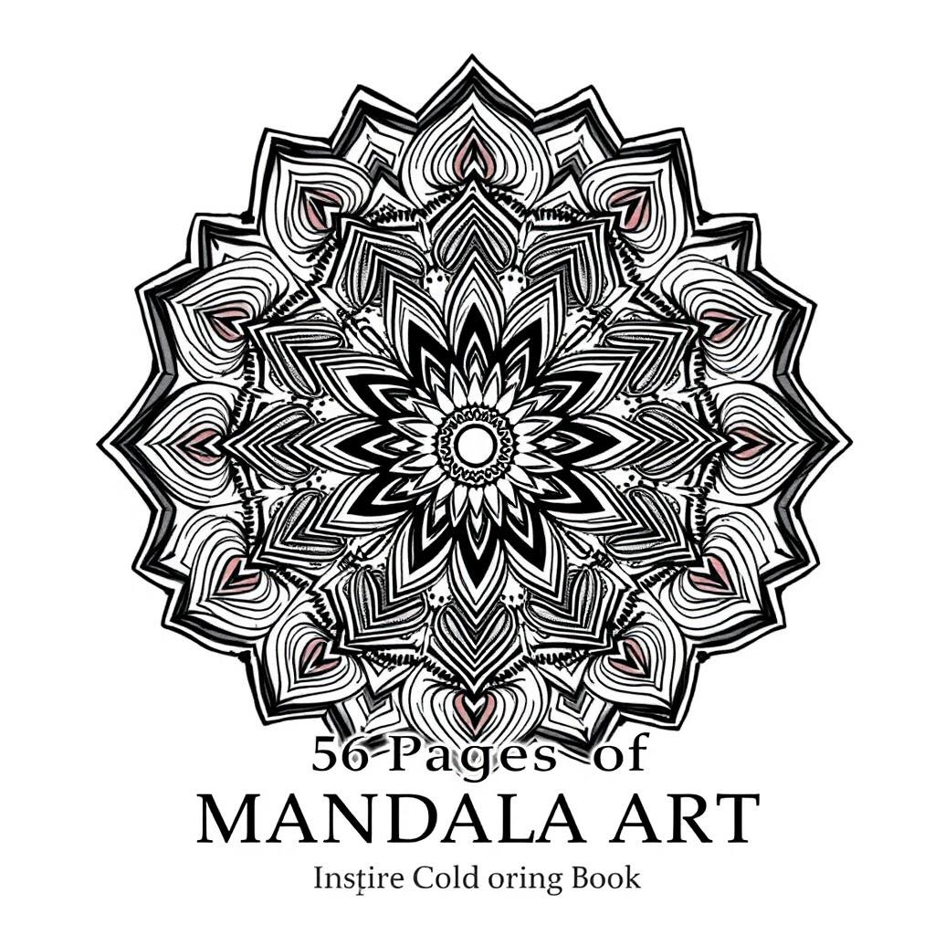 A beautifully designed front cover for a mandala coloring book, showcasing intricate mandala patterns that mesmerize the viewer