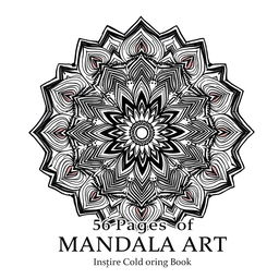 A beautifully designed front cover for a mandala coloring book, showcasing intricate mandala patterns that mesmerize the viewer