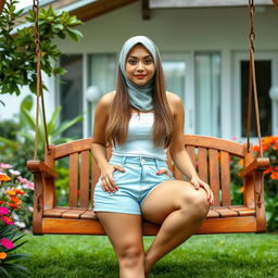 A full-body image of a beautiful 21-year-old woman with Latin features, capturing her vibrant essence