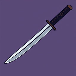 A compact 16x16 pixel art representation of a Japanese tanto sword
