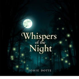 A captivating and visually striking book cover design for a fictional book titled 'Whispers of the Night'