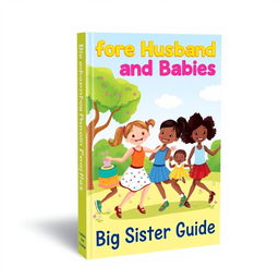 A vibrant and engaging book cover design for a guide titled 'Before Husband and Babies: Big Sister Guide'