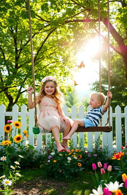 A serene spring afternoon scene with bright sunlight shining gently in a clear sky