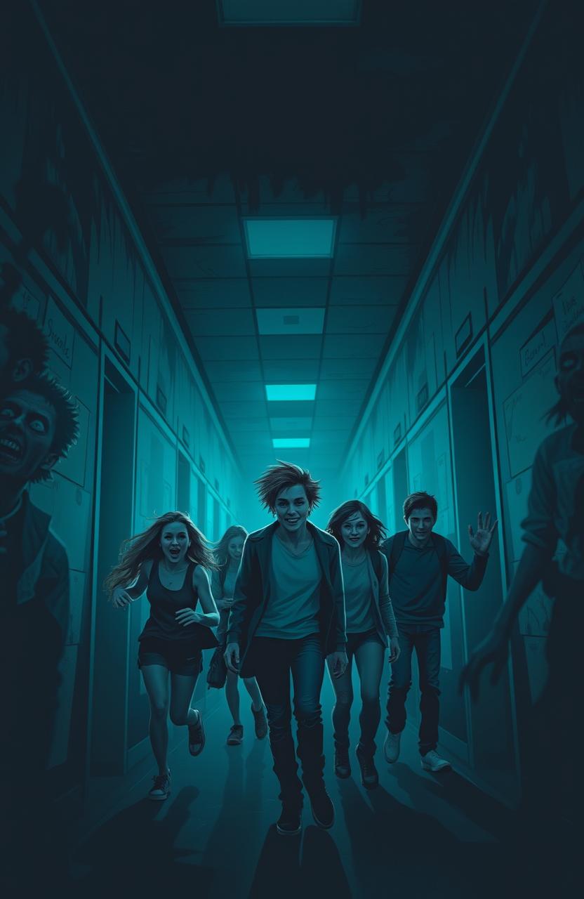 A group of five friends trapped in a school during a zombie virus outbreak