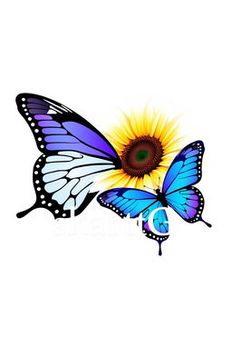A sleek and modern logo featuring a white sunflower (girazol) combined with a blue and purple butterfly