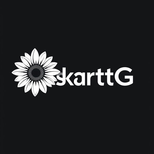 A sleek and modern logo featuring a white sunflower (girazol) combined with a blue and purple butterfly