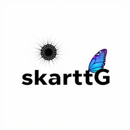 A sleek and modern logo featuring a white sunflower (girazol) combined with a blue and purple butterfly