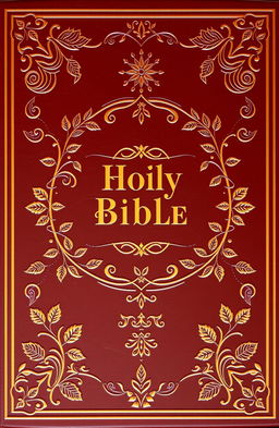 A beautifully designed cover for a Bible featuring intricate Borneo ethnic patterns and motifs