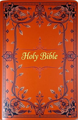 A beautifully designed cover for a Bible featuring intricate Borneo ethnic patterns and motifs