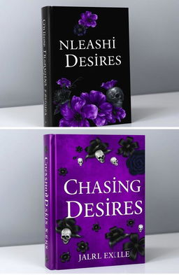 A realistic book cover design featuring two distinct covers